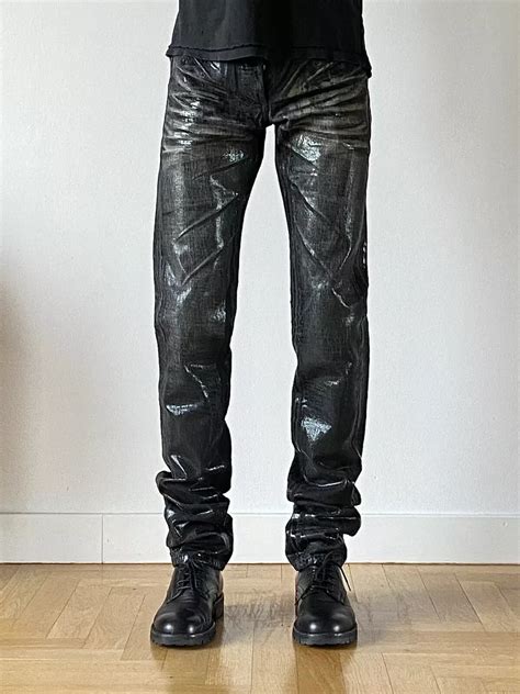 dior homme black waxed jeans|Long Slim.